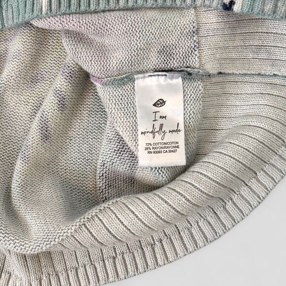 Nic + Zoe Women's Greenhouse Garden Sweater Blue Cotton V-Neck Size XL - Picture 10 of 11